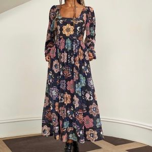 NWT La Ligne Maria Patchwork Floral Print Midi Dress reg $450 Medium